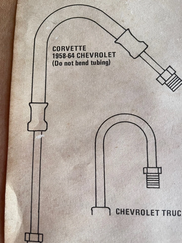 Ford Fairlane 1957 manguera de dirección asistida Everhot leer Foto 3 de 4