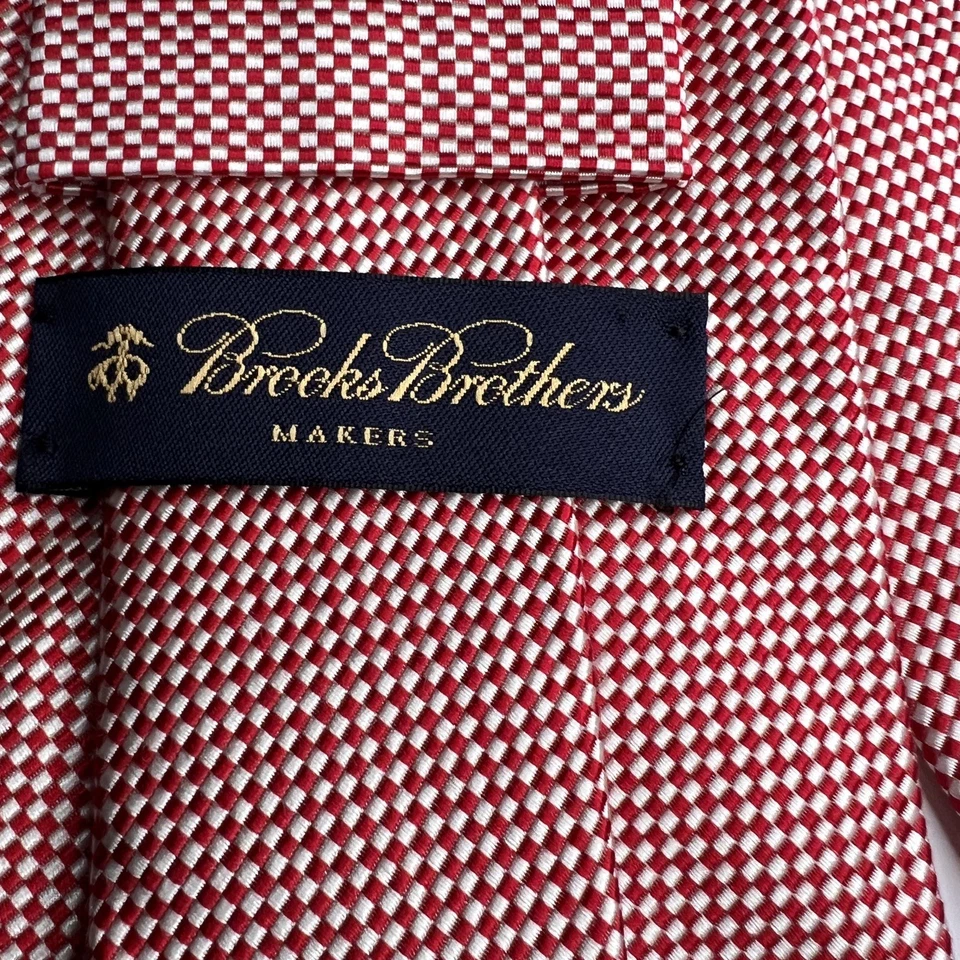 Corbata Brooks Brothers - Hecha en EE. UU. Tejida en INGLATERRA - Mezcla seda/algodón - Roja Foto 3 de 4