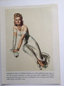 Vintage 1941 “Ziegfeld Girl” By McClelland Barclay 2 Page Color Print Ad