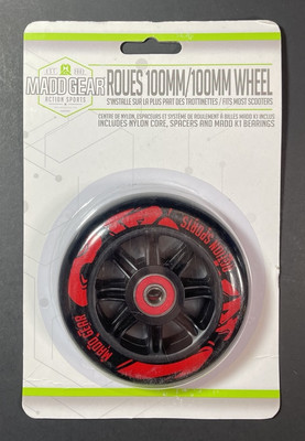Madd Gear 100mm Scooter Wheel [ Black / RED ] NEW