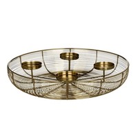 Adventskranz Kerzenhalter FüR 4 Stumpenkerzen Tischdeko Weihnachten Gold Ø45Cm