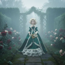 Franklin Mint Heirloom Marie Antoinette Madame de Pompadour & Stand