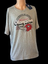 Georgia Bulldogs 2021 National Champions Men’s Large T-Shirt Gray Champion NWT