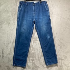 Pantalones de trabajo Carhartt 382-83 peto calce 36x33* azul de mezclilla para hombre