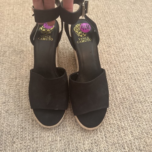 Vince Camuto Black espadrille 8 1/2 NEW Sandal - Picture 3 of 4