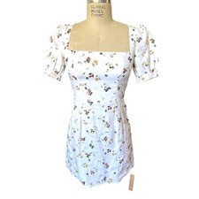 NWT Reformation Lianne Linen Mini Dress in Orchard Floral Print Size 2