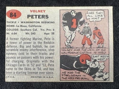 1957 Topps # 84 Volney Peters EX - Picture 2 of 2