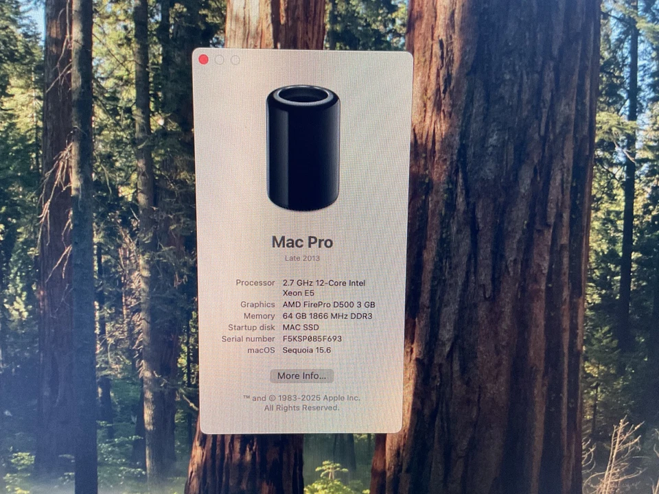 2013 Mac Pro 12 Core 64GB Ram Dual D500 GPU 256GB SSD - Image 2 of 4