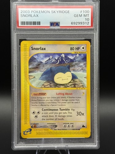 Snorlax graded PSA 10 for sale on eBay