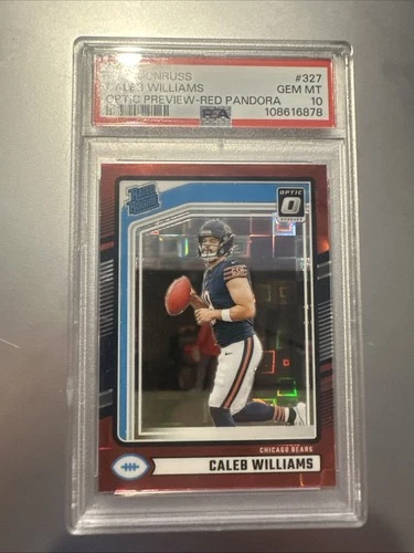 CALEB WILLIAMS 2024 DONRUSS OPTIC RED PANDORA RATED ROOKIE #327 PSA 10 - LOW POP