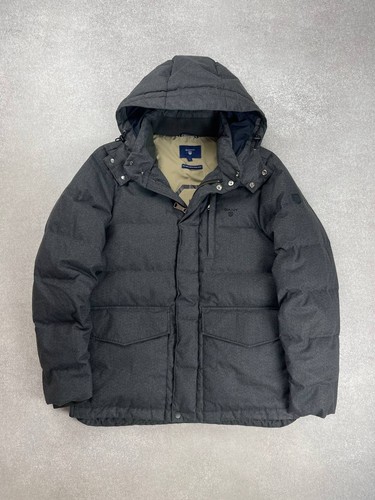 Gant The York HerringBone Down Jacket Dark Graphite Size M - Picture 3 of 17