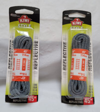 Lot of 2 KIWI Style Shoe Laces Round Reflective 45 In - 5-6 Eyelets 2957