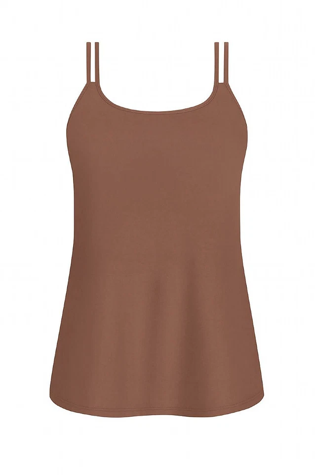 Colete Camisa Mastectomia Top Bolso Copos AMOENA Valletta Tamanho 18 Mocha - Imagem 2 de 4