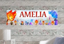 Elemental Movie - Personalized Name Poster Customized Birthday Wall Decor Banner