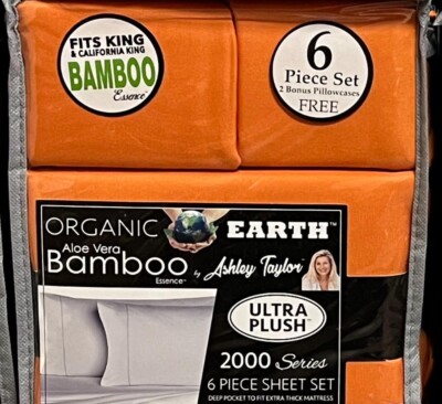 Organic Earth Bamboo Deep Pocket Sheet Set QUEEN 2000 Series 6