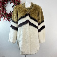 Donna Salyer’s Fabulous Furs. Chevron Multicolor, Faux Fur Jacket. Size 2x