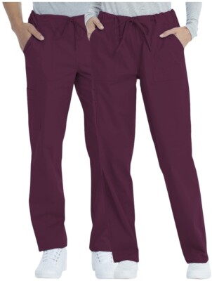Brand New Scrubstar Unisex Pocket Scrub Pants - Maroon - XL