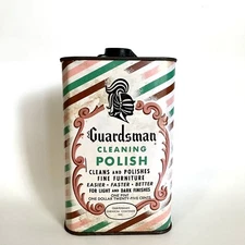 vtg 1950s Guardsman Cleaning Polish 32oz. tin 50% full Grand Rapids Corporation