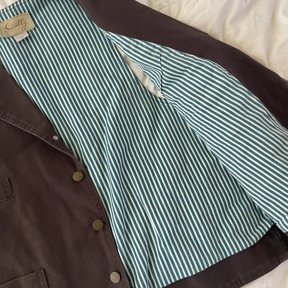 Colete de Trabalho Scully Masculino XXL Marrom Durável Lona de Algodão Cowboy Ocidental 2XL - Imagem 2 de 4