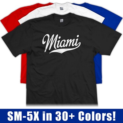 Miami Script T-Shirt | Sports Team Football Baseball Jersey Gift Fan Tee Shirt