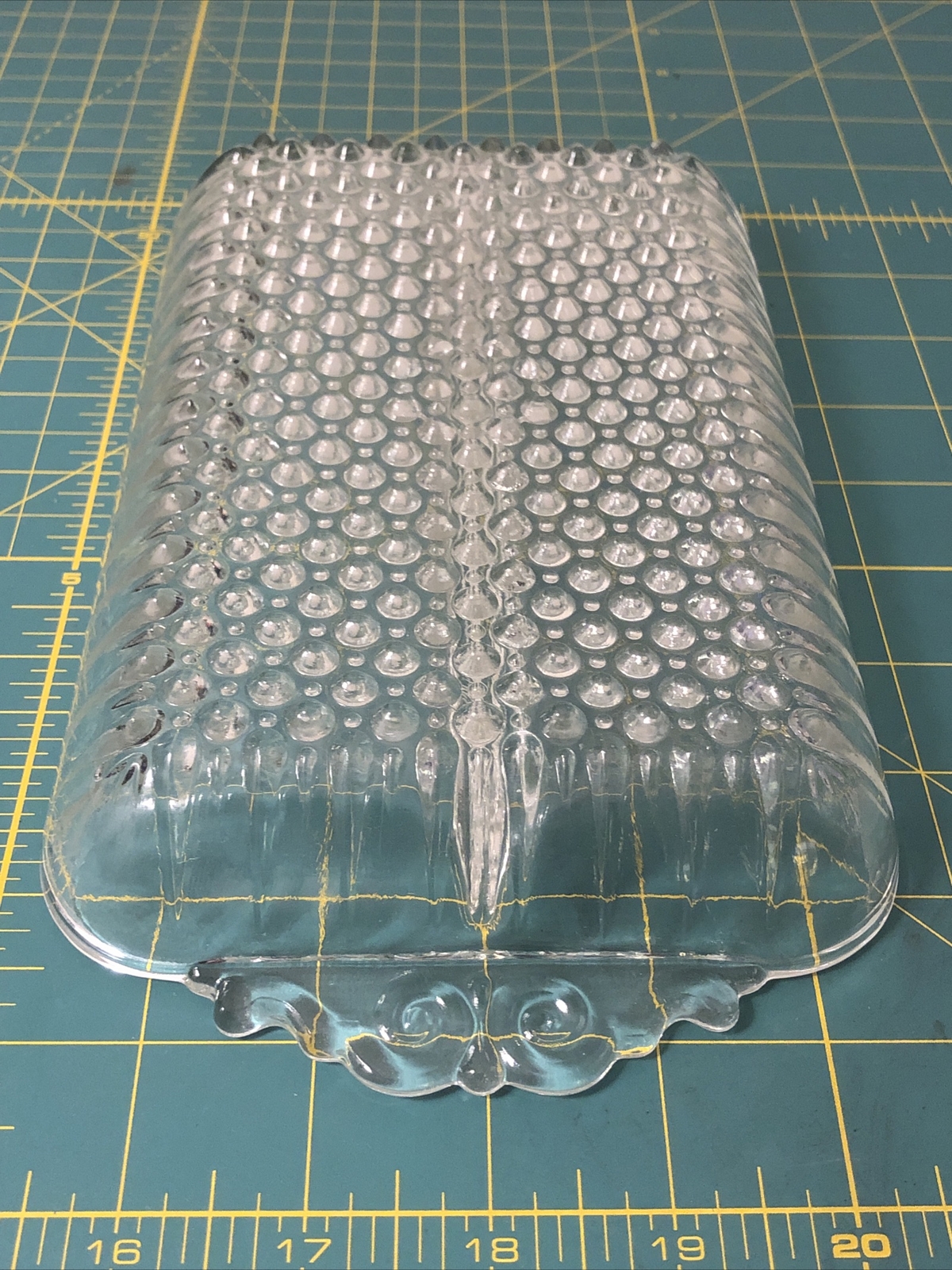 Vintage Clear Glass Crystal Divided Candy Dish 5.5” X 10” X 1.5”