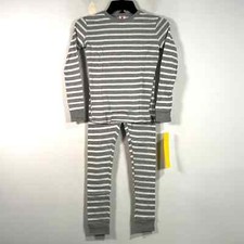 Target Striped Two-Piece Sleep Set, Unisex Kid's Size 10 - White/Grey
