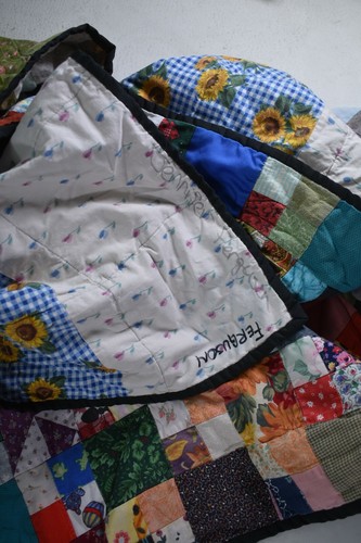 Handmade Quilt Patchwork Kids Blanket 46" x 64" Hand Quilted Multi-Color - Picture 5 of 6