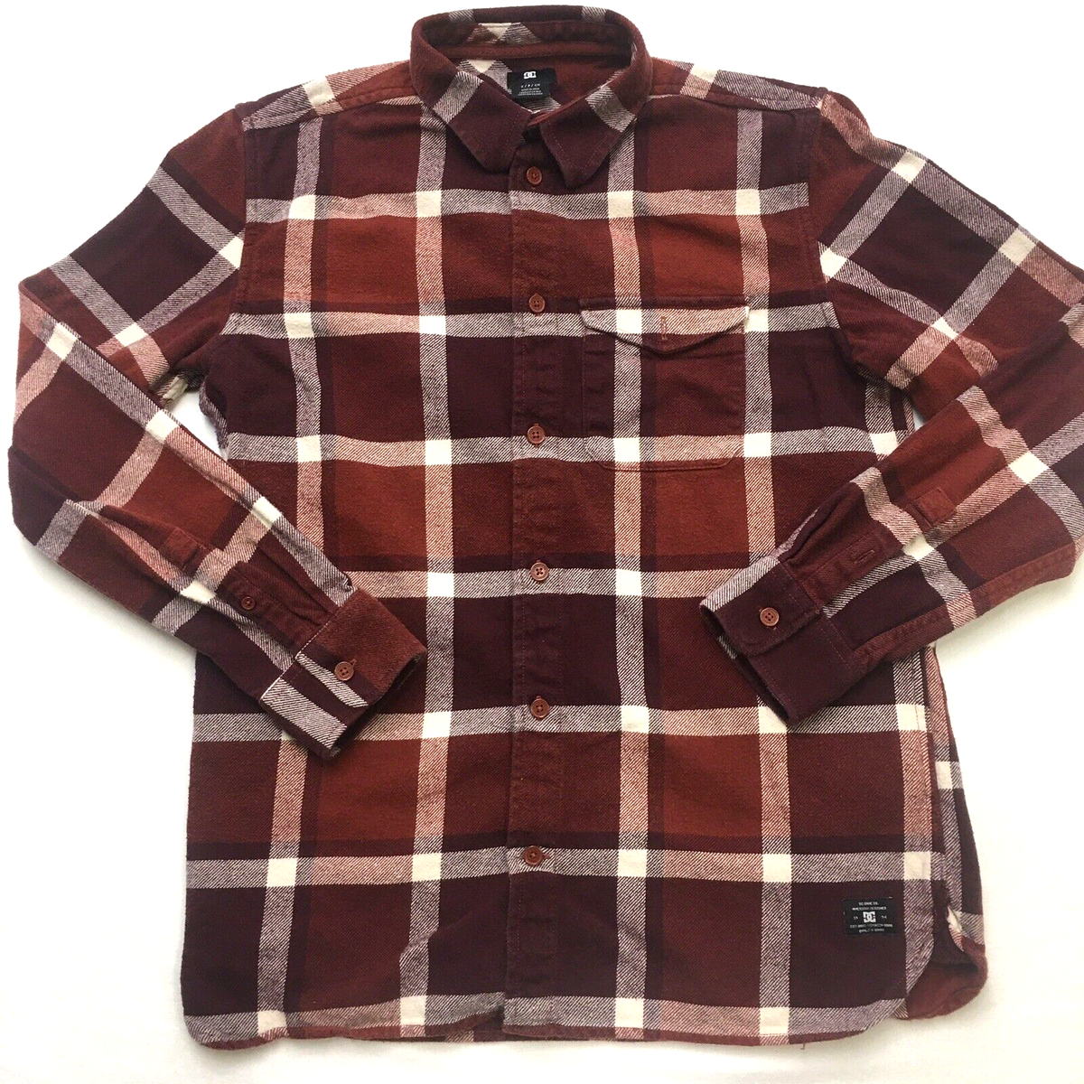 DC Shoes Men's Marsha Flannel Long Sleeve Shirt Red Size S