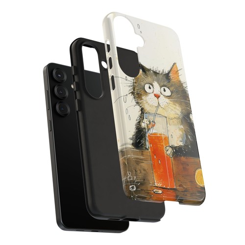 Cat Art Straw Orange Beverage Phone Case for iPhone, Samsung Galaxy, Pixel - 第 134/240 張圖片