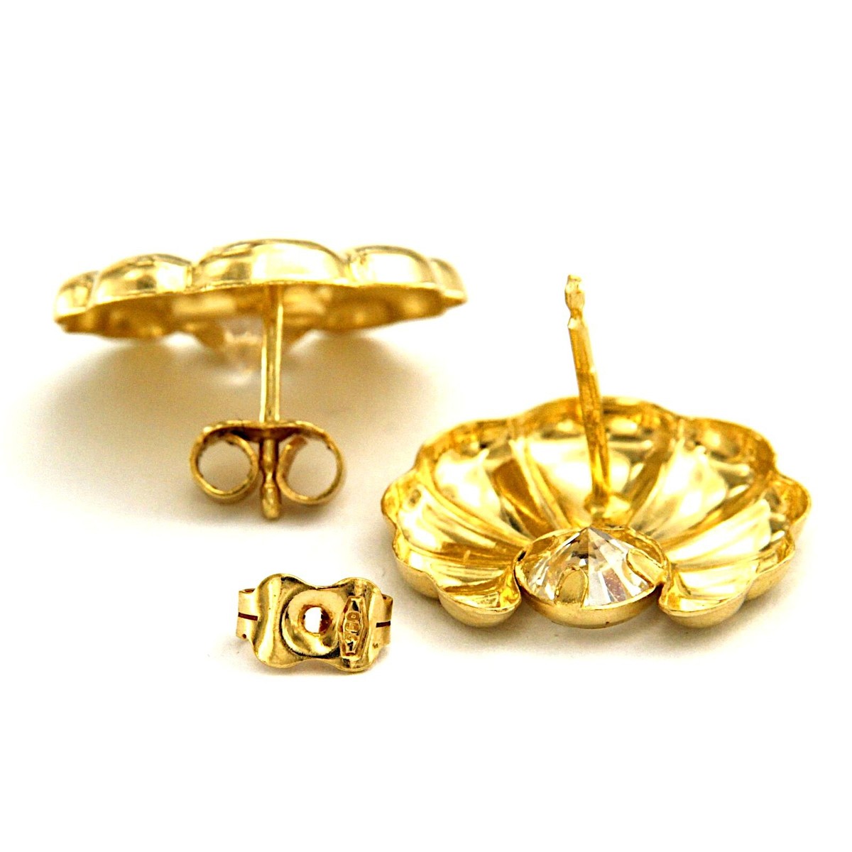 Orecchini Mezza Luna Pavé - Oro Bianco - 18 Carati - 12 Diamanti - 0.41 - Foto 3