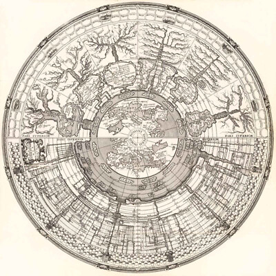 1721 Imperial Roman Empire Map Diagram Timeline Historic Wall Art Poster Decor