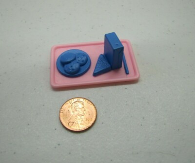 Fisher Price Loving Family Dollhouse Cookies Drink Pink Snack Tray W/ Blue