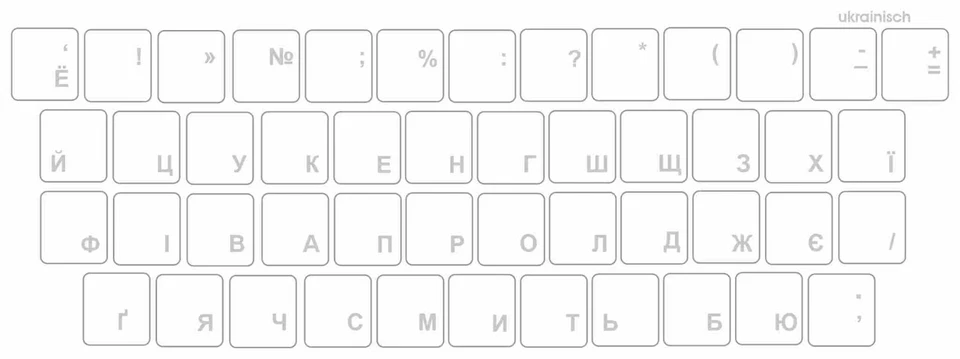 Tastaturaufkleber Ukrainisch für PC- oder Notebook Tastatur, transparent - Bild 4 von 4