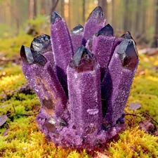 651G-700G Dark Purple Ghost Amethyst Rare Cluster Crystal Geode Specimens Decor