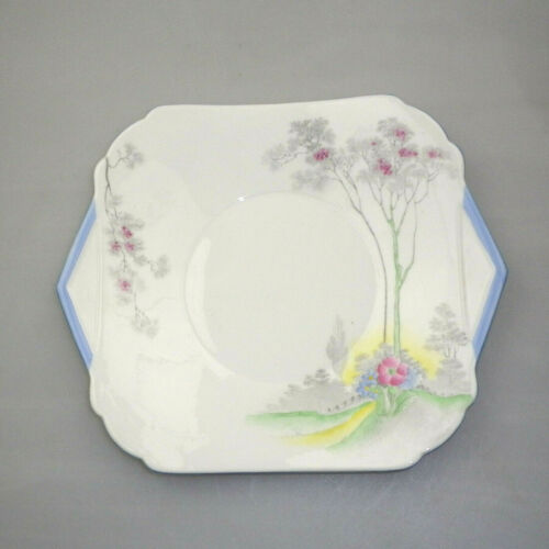Vintage Shelley China Cake Plate 'Apple Blossom' No 0148 - Afbeelding 1 van 2