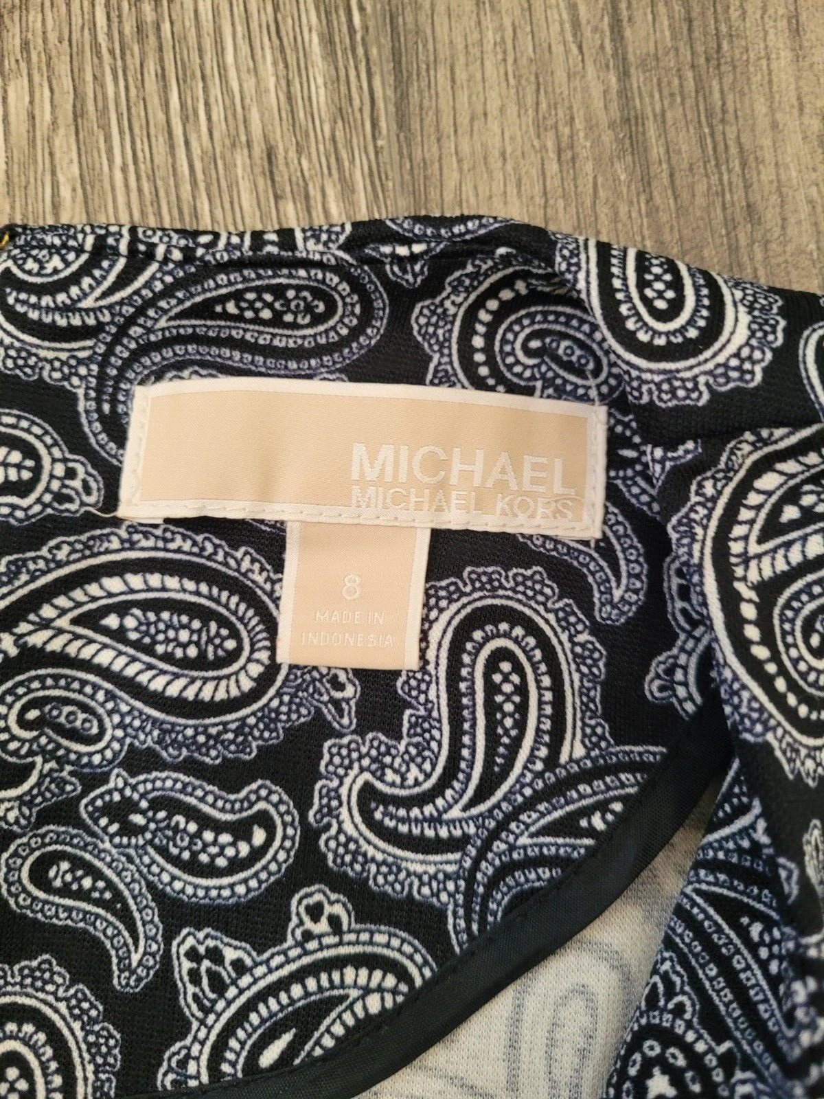 Abito da cocktail MICHAEL Michael Kors donna taglia 8 blu aderente e svasato tasche