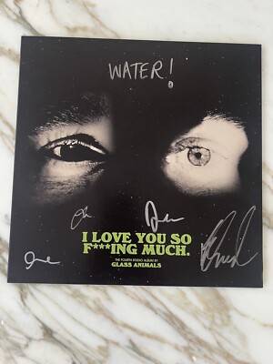 Glass Animals   I Love You So F***ing Much Black/White SIGNED VINYL LP W/ Lyrics
