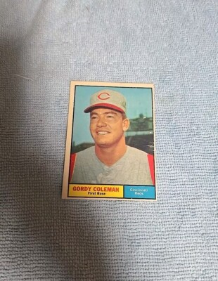 1961 Topps Gordy Coleman Cincinnati Reds First Base Baseball Card Number 194