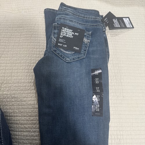 Silver Jeans Girls Size W27/L33 Tuesday Low Rise Slim Boot stretch Indigo - Picture 6 of 6