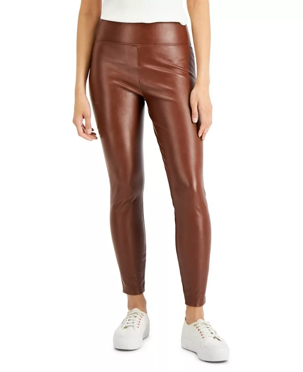 Juniors faux leather leggings top