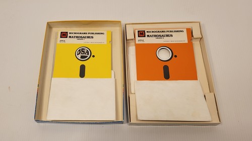 Micrograms Mathosaurus Apple Educational Software 2 Discs Grade 1 & 2 Incomplete - Picture 3 of 3