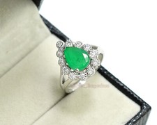 8x11 MM Natural Emerald Gemstone 925 Sterling Silver May Birthstone Wedding Ring