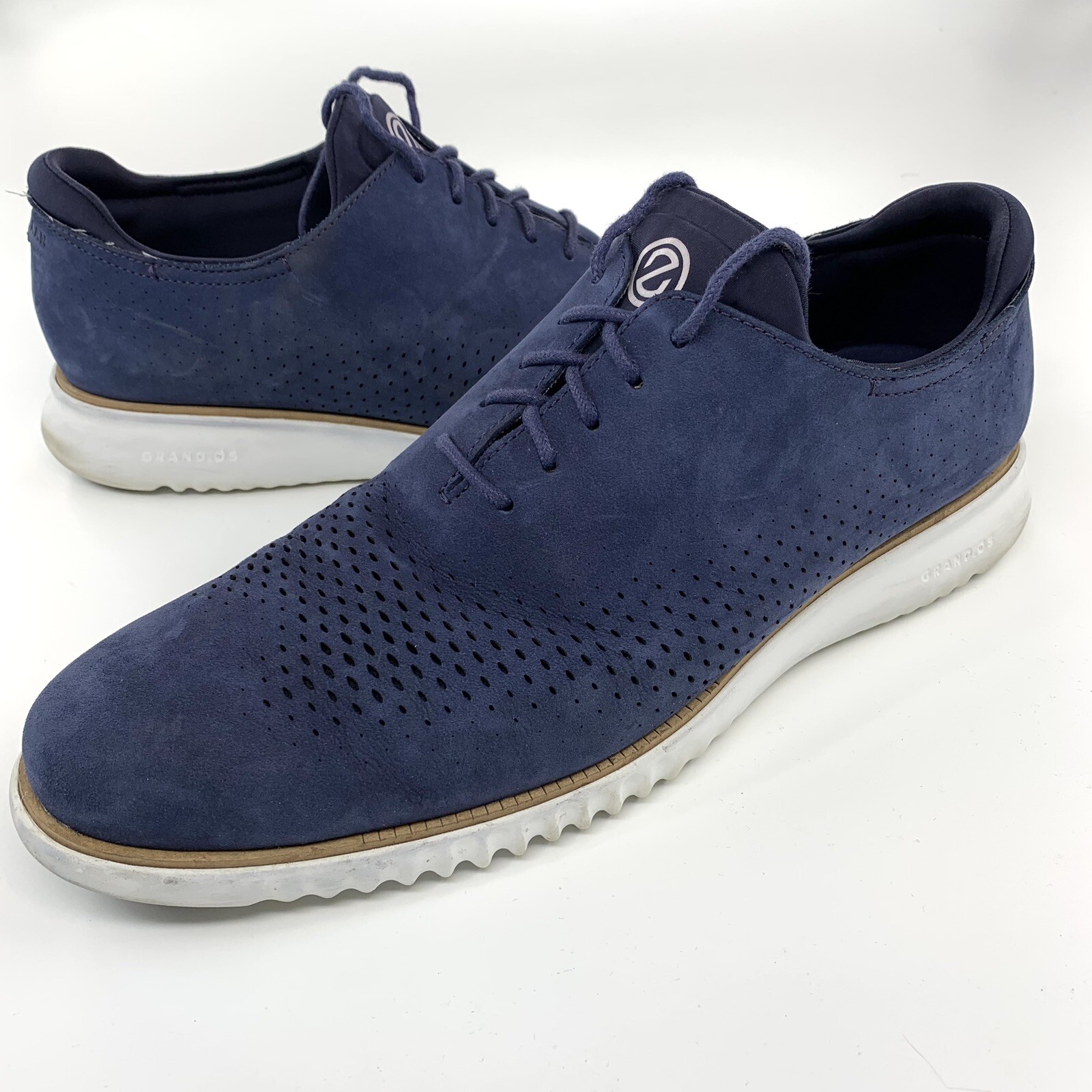 SAOLA Cole Haan 2.ZeroGrand da uomo 13 M punta laser blu Oxford C23806