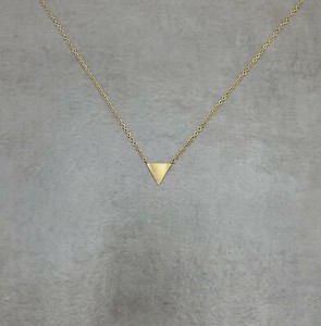 Authentic Solid Triangle Gold Plated Necklace Geometric Shape Shapes Trendy Angular