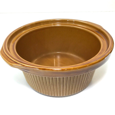 Rival Crockpot 3355 3350/2 CERAMIC CROCK INSERT ONLY Pot 5 qt Slow Cooker Brown