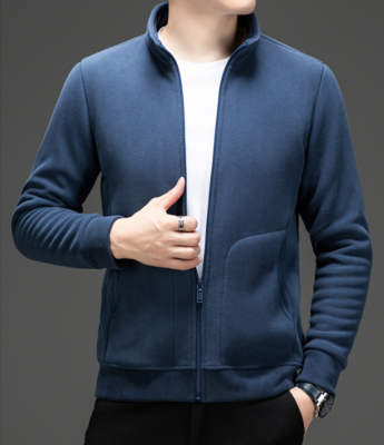 Men's Outdoor Stand Collar Zip Up Polar Fleece Jackets Thicken