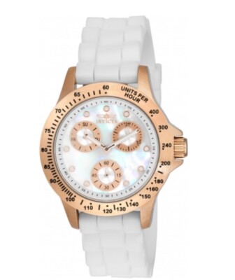 Invicta 21995 Speedway Multi-Function Mother of Pearl Dial White Silicone