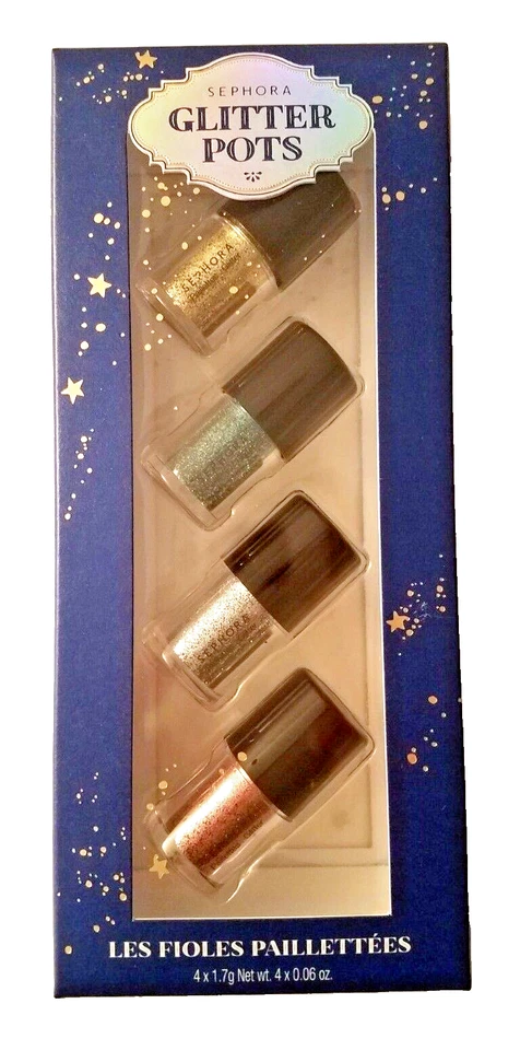 NIB Sephora Loose Glitter Pots Holiday Set Green Gold Silver Rose Gold AUTHENTIC - Image 2 of 4