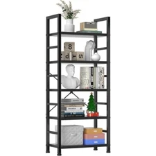 Book Shelf 5 Tier Bookcase Home Office Tall Modern Book Case Storage Organizer