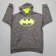 Batman Sweater Boys Large Gray Pullover Hoodie Casual Comfort Youth Big Kids